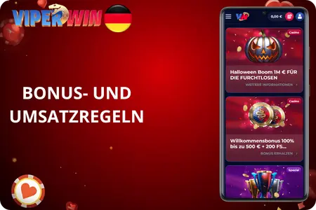 ViperWin Bonus 2025 Bedingungen Umsatzanforderungen
