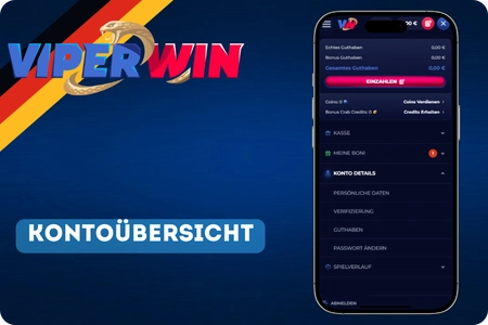 ViperWin Casino persönliches Konto verwalten
