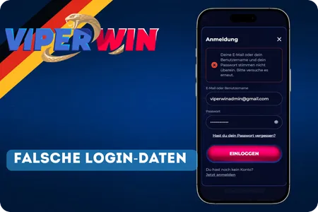 ViperWin Falsche Login-Daten / Caps Lock / Passwortmanager